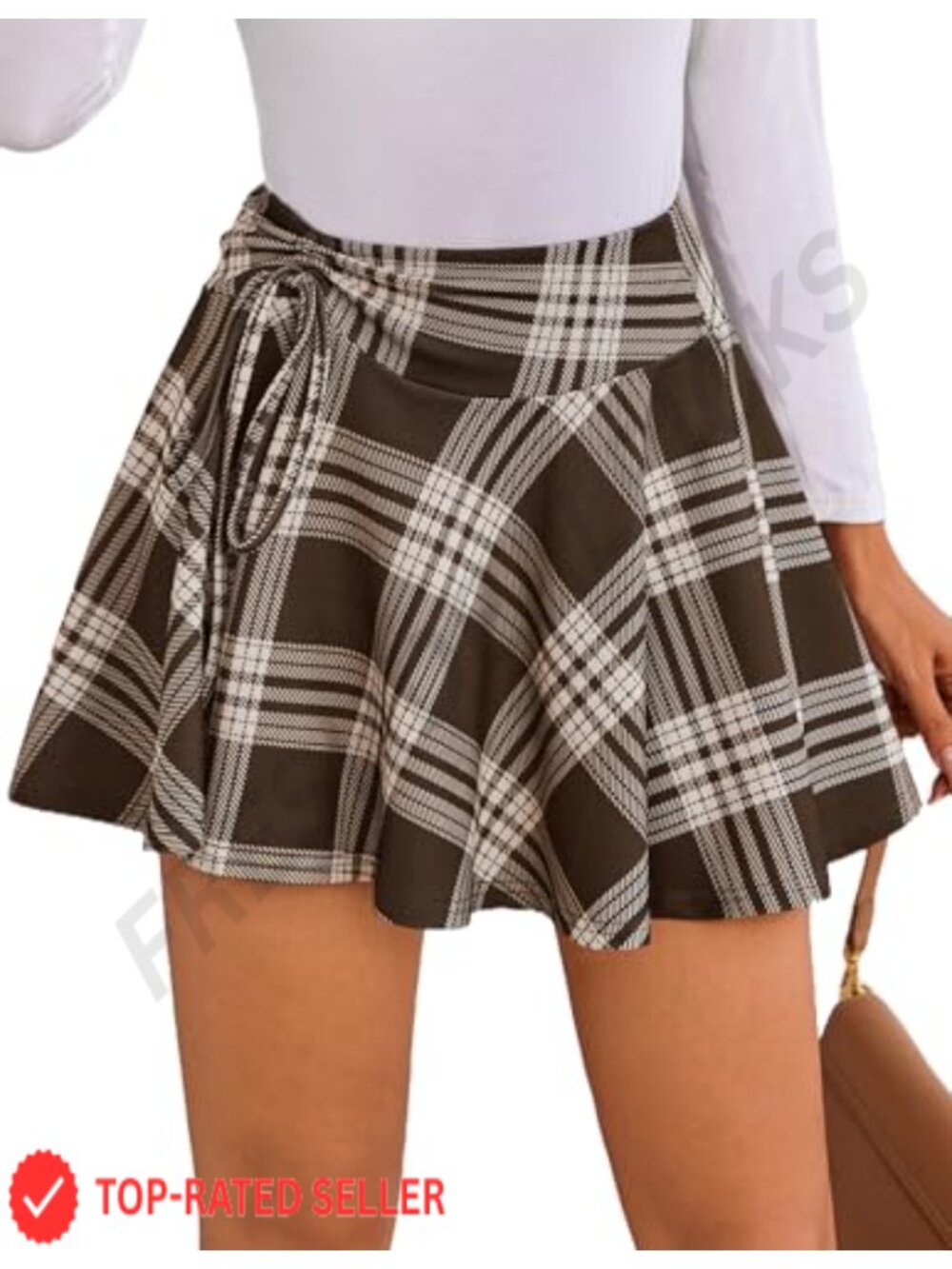 High Waist Pleated Mini Skirt Drawstring Flowy Skater Skirts Women